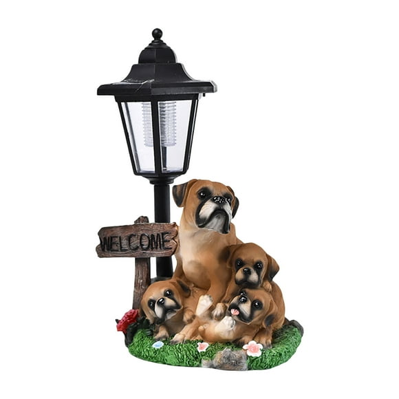 SXcggal Lumières Décoratives Solaires Statue Décorative Sculpture Lumineuse Décorations pour Fête de Chien Dressage au Jardin Sculptures Pratiques de Base Statues pour Jardin