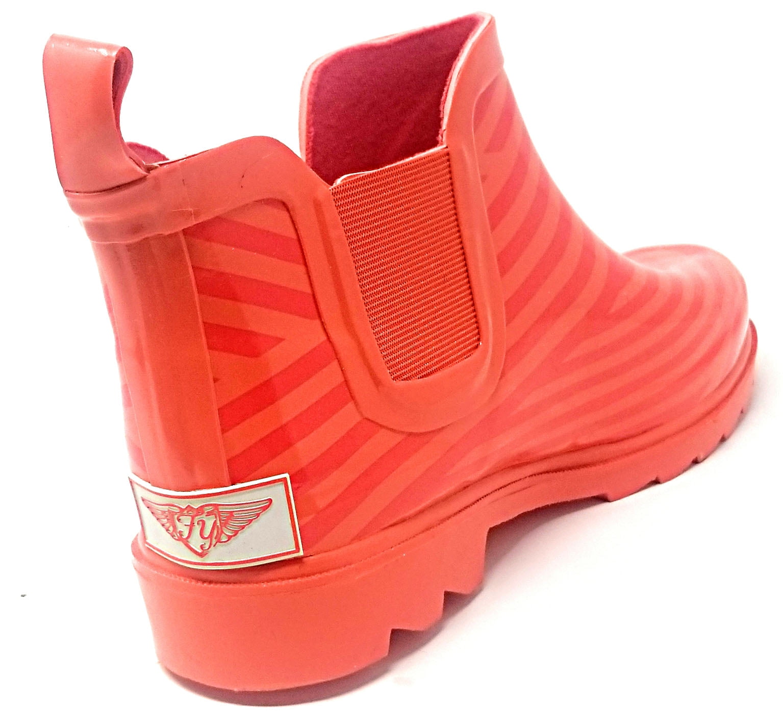 Rubber Rain Boots for Women - 5" Waterproof Ankle Boots for Women - Rain Footwear, Garden Boots for Ladies, Orange/Red, Size 7