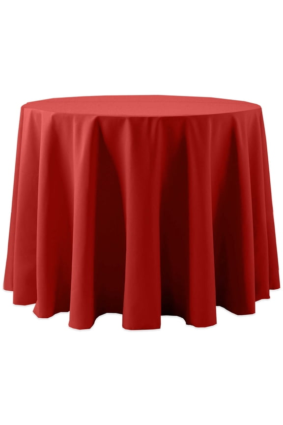 Cotton-feel 120-Inch Round Tablecloth Red