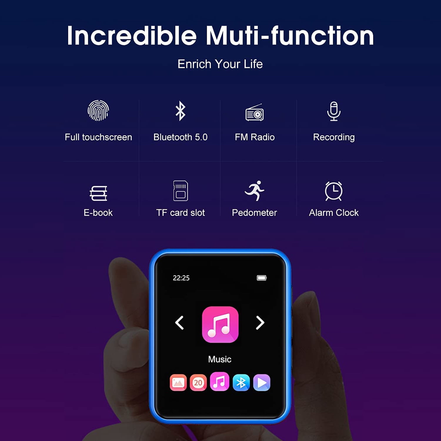 JOLIKE 32GB Bluetooth Full Touch MP3 Reproductor Chile Ubuy