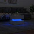thumbnail image 3 of vidaXL Coffee Table with LED Lights White 50x50x40 cm, 3 of 5