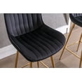 thumbnail image 3 of Dtwnek 2PCS Velvet Fabric Counter Bar Stools Footrest with Golden Leg, Black, 30", 3 of 10