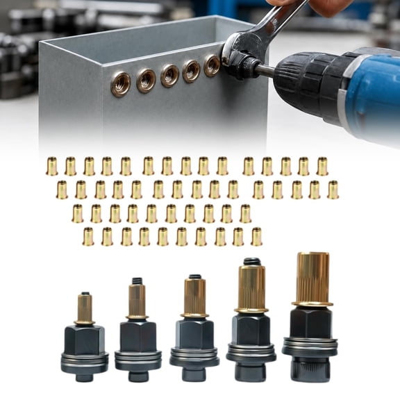 Carbon Steel Rivet Nut Tool Set, Rivet Nuts Assortment Kit, Head Rivet Nut Tool Kit