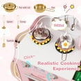 thumbnail image 6 of Costway Play Kitchen with 3 Adjustable Heights, Microwave, Stoves, Sink, Oven, Ice Maker Pink, 6 of 9