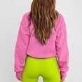 thumbnail image 3 of Baberdicy Quarter Zip Pullover Women, Women's Stand up Collar Half Zip Hem Drawstring Casual Fleece Hoodie Pullover Sweaters for Women Pink, 3 of 6