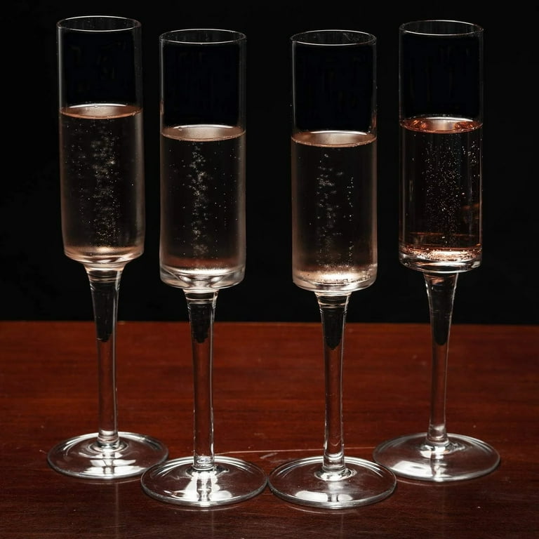 Champagne Flutes - Modern Crystal Mimosa Glasses (6 Oz) for Sparkling Wine  - Slanted Champagne Glasses Set of 4 - Birthday Gifts for Men - Christmas G  for Sale in North Brunswick Township, NJ - OfferUp