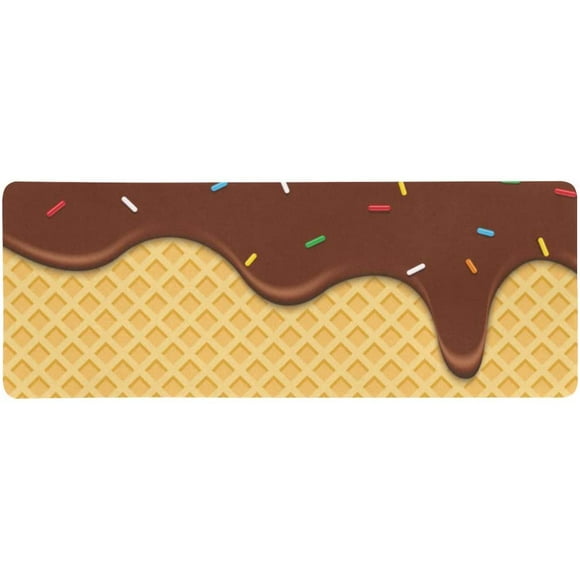 RYLABLUE Funny Waffle Chocolate with Glaze Yummy Dessert Extra Extended Large Gaming Mouse Pad Mat Desk Pad Keyboard Mat 31.5x12 inch