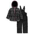 thumbnail image 1 of Pink Platinum Girls' Polka Grid 2-Piece Snowsuit with Ear Warmer Headband, 1 of 2