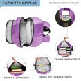 thumbnail image 3 of FORMRS Unisex School Backpack 17" Student Travel Bag with Laptop Compartment, Purple and White Pattern, 3 of 7