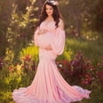 thumbnail image 3 of asdoklhq Maternity Dress,Women Pregnants Sexy Photography Props Off Shoulder Long Maternity Dress, 3 of 9
