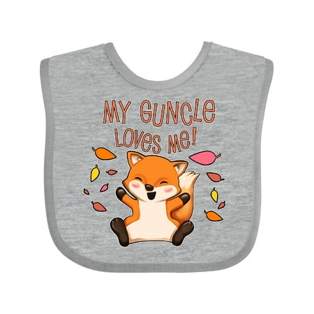

Inktastic My Guncle Loves Me!- Cute Baby Fox Gift Baby Boy or Baby Girl Bib
