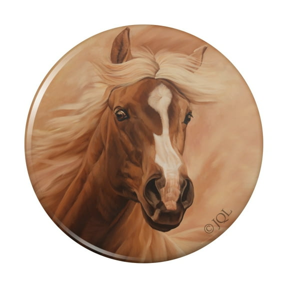 Horse Portrait Peach Kitchen Refrigerator Locker Button Magnet