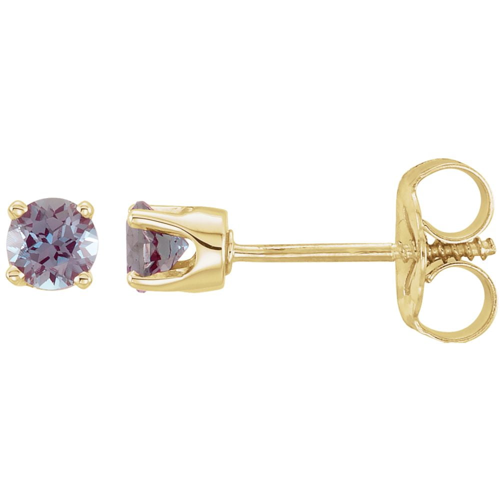 Diamond2Deal 14K Yellow Gold LabCreated Alexandrite Stud Earrings
