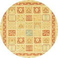 thumbnail image 1 of Ahgly Company Indoor Round Abstract Mustard Yellow Abstract Area Rugs, 7' Round, 1 of 6