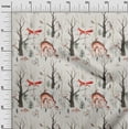 thumbnail image 3 of oneOone Cotton Silk Red Fabric Deer Sewing Craft Projects Fabric Prints By Yard 42 Inch Wide, 3 of 5