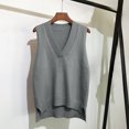 thumbnail image 2 of Ihhxva Knit Puffer Vest for Women V-Neck Sleeveless Sweater Solid Casual Layering Piece Office Everyday Wear, 2 of 6
