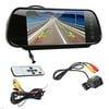 7 Inch 16:9 TFT High Resolution Car Vehicle Rearview Mirror Monitor LCD Car Rear View Backup Monitor And Wireless IR Night Vision Camera