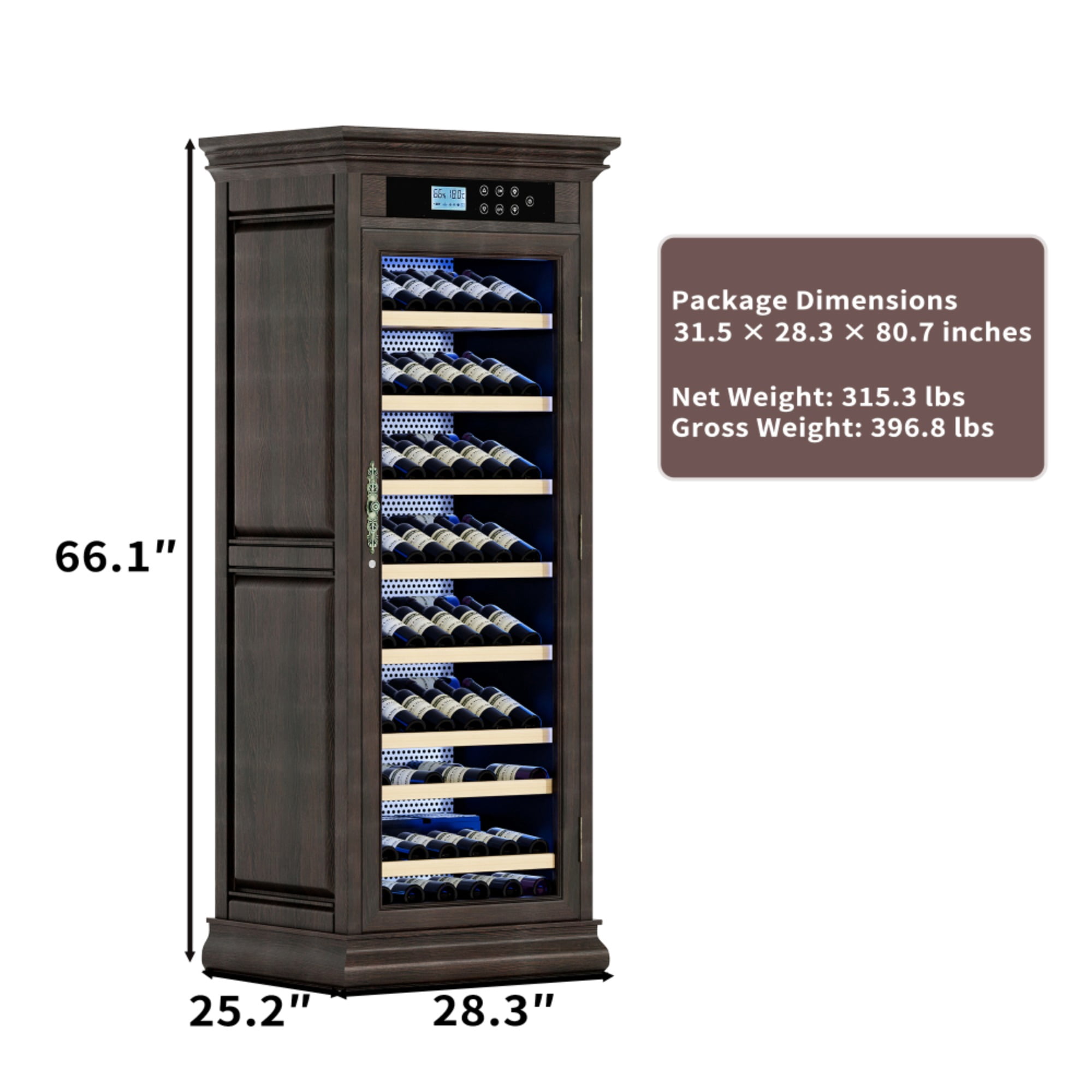 102 bottles Luxury Wine Cooler Cabinet Reagan Counter Wine Fridge Constant Temperature(LTL carry)