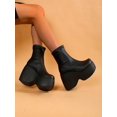 thumbnail image 1 of Spring/autumn Women's Chunky Heel Short Boots With Pu Leather Upper & Elasticity, 1 of 5