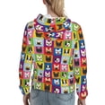 thumbnail image 7 of Sikiie Colorful Bulldog Women's Casual Hoodies Long Sleeve Lightweight Pullover Tops Loose Sweatshirt-Medium, 7 of 7