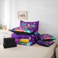 thumbnail image 4 of Erosebridal Cartoon Castle Bedding Queen Size, Purple Bedding Sets Queen Size, Magical Fairy Tale Decor, Reversible 7-Piece, 4 of 5