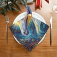 thumbnail image 2 of Satin Napkin Square 20 Inches Soft Smooth Decorative Napkins for Party Wedding Banquet and Dinner Psychedelic Art Unicorn, 2 of 8