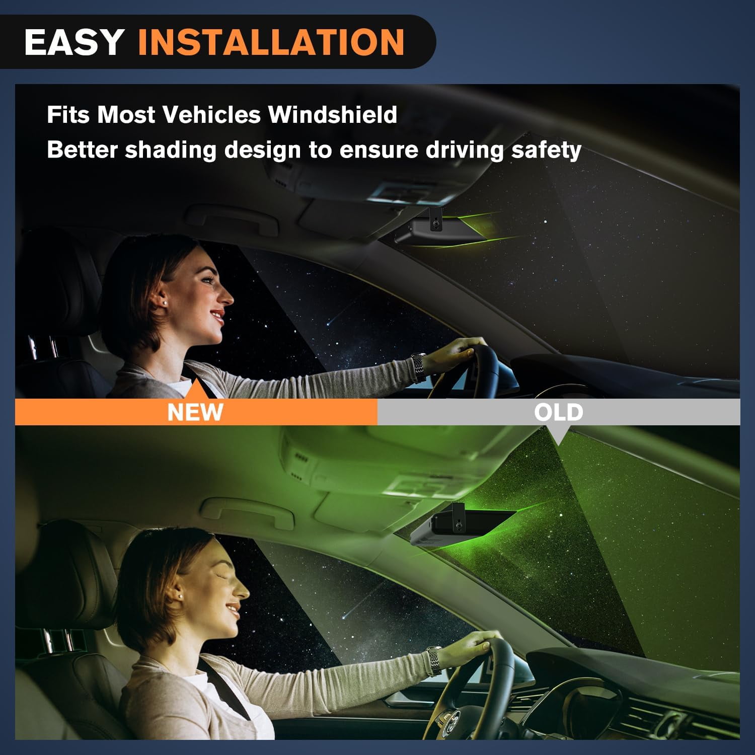 Nilight 32Led Amber Green Emergency Dash Strobe Lights with Flashing Warning Hazard Interior Windshield Visor Traffic Light Bars