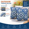 thumbnail image 4 of YLLN 18x18 in Outdoor Throw Pillows Set of 2, Waterproof & Fade-Resistant, Decorative Cushion With hidden zipper, for Patio Furniture (Blue), 4 of 7