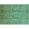 thumbnail image 1 of Ahgly Company Indoor Rectangle Oriental Turquoise Blue Industrial Area Rugs, 2' x 5', 1 of 4