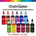 Chefmaster Liqua-Gel Food Coloring Set, 2.3 fl oz (12 Bottles), Kosher ...