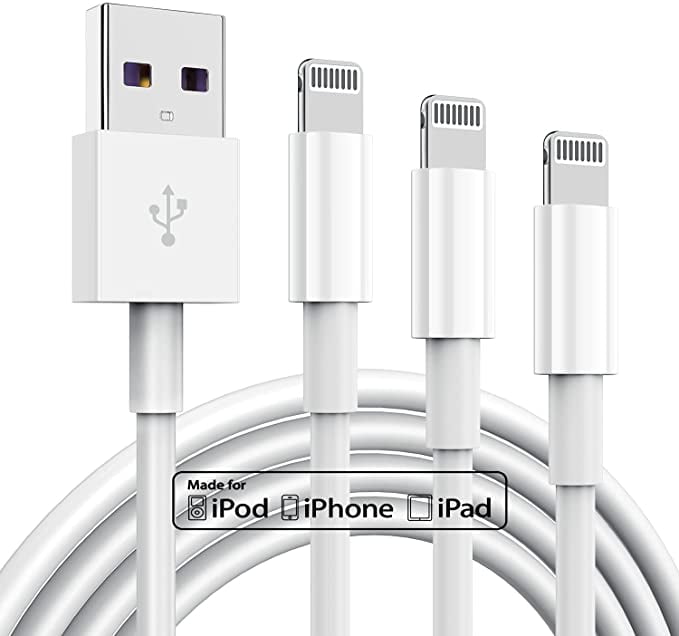 USB Phone Charging Cord MFi Certified 3ft 3Pack Lightning Charger Cable 3 ft for Apple iPhone 13/12/11 Pro/Max/X/XS/XR/8 Plus/7/6/5S/SE/5/iPad/Air 2/Mini 3 Foot Charge 