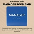 thumbnail image 6 of ADA CENTRAL SIGNS - 6" X6" Manager Room Sign - ADA Compliant Tactile Graphics Grade 2 Braille Text Acrylic Wall Sign - Staff Privacy Signs for Offices, Hotels, Schools, Apartments, and Restaurants, 6 of 7