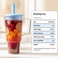thumbnail image 2 of 40oz Insulated Clear Tumbler with Handle and Lid & Straw, Reusable Travel Mug for Cold and Hot Drinks, Double-Wall Plastic Water Bottle | Crystal-Clear | Car Cup Holder Fit | Leakproof | BPA-Free, 2 of 7