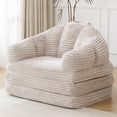 thumbnail image 1 of UTILIA Sofá Cama Plegable para Sala y Dormitorio, Sillón de Piso Convertible 2 en 1, Tela de Pana Suave, Base Antideslizante, Asa Superior y Espuma de Alta Densidad para Hogar, Beige, 1 of 1