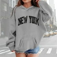 thumbnail image 2 of Byoo Big Girl's New York Print Hoodie Activewear Casual Pullover Hooded Sweatshirt, 2 of 4