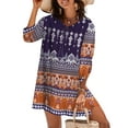 thumbnail image 6 of Zeagoo Vocation Women Casual Summer Dress Boho V Neck 2025 Long Sleeve Short Babydoll Floral Print Flowy Beach Dresses, 6 of 9