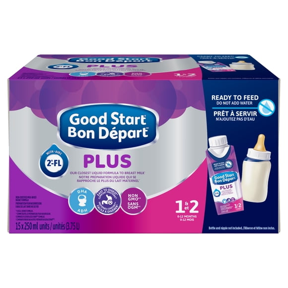 Good Start Plus 1 Préparation pour Bébé, Préparation pour Nourrissons, 0-12 Mois, 15x250ml Boissons Prêtes à Servir