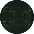 thumbnail image 1 of Ahgly Company Indoor Round Persian Turquoise Blue Traditional Area Rugs, 7' Round, 1 of 4