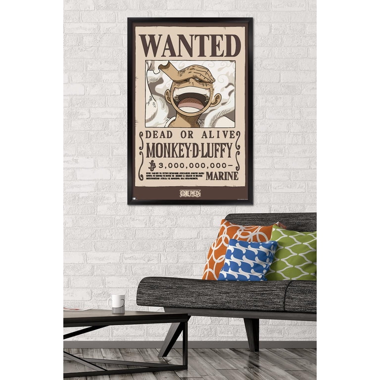 One Piece - Monkey D Luffy Wanted Poster Wall Poster, 22.375