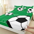 thumbnail image 3 of Manfei Football Soccer 4pcs Bed Sheets for Teens Boys Girls,Ball Gamer King Sheets,Sport Theme Super Cozy Sheet Set,Breathable Home Decor, 3 of 7