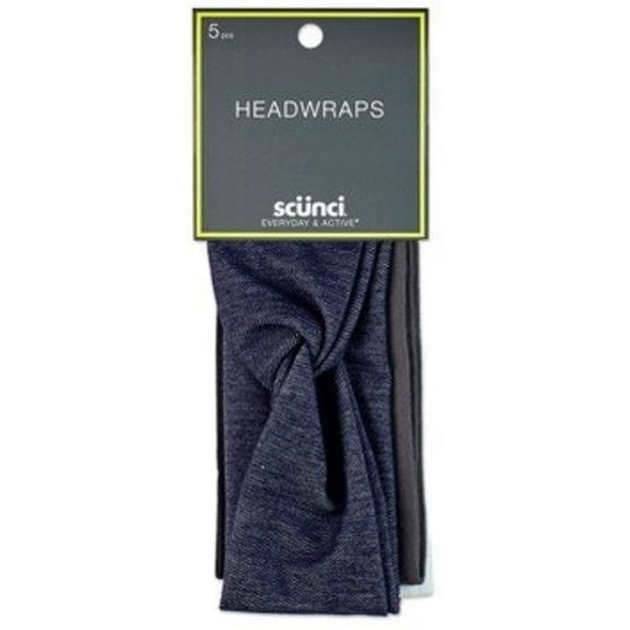 Scunci 2.5" Twist and Solid interlock Headwraps - 5pk MULTI-COLORED