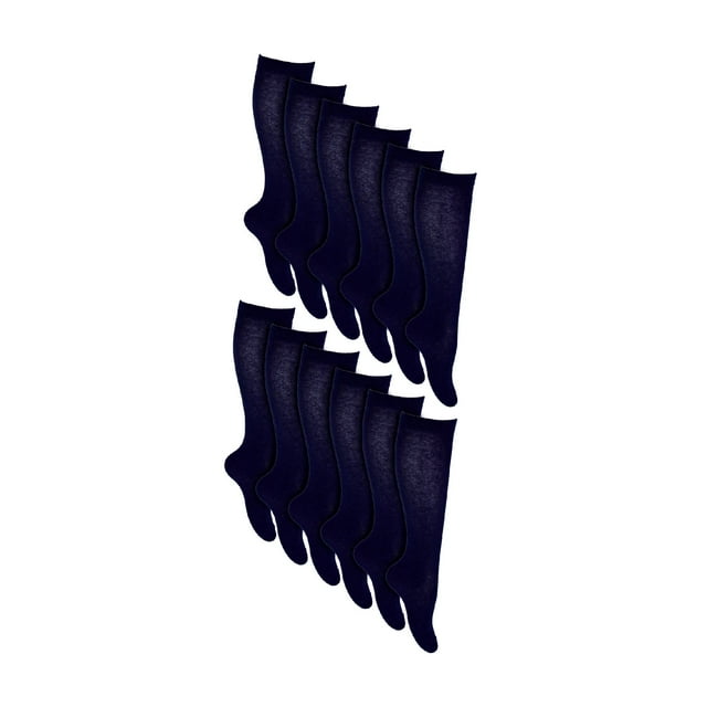 12 Pairs Girls Knee High Socks |Sock Snob | Breathable Long Cotton School Socks