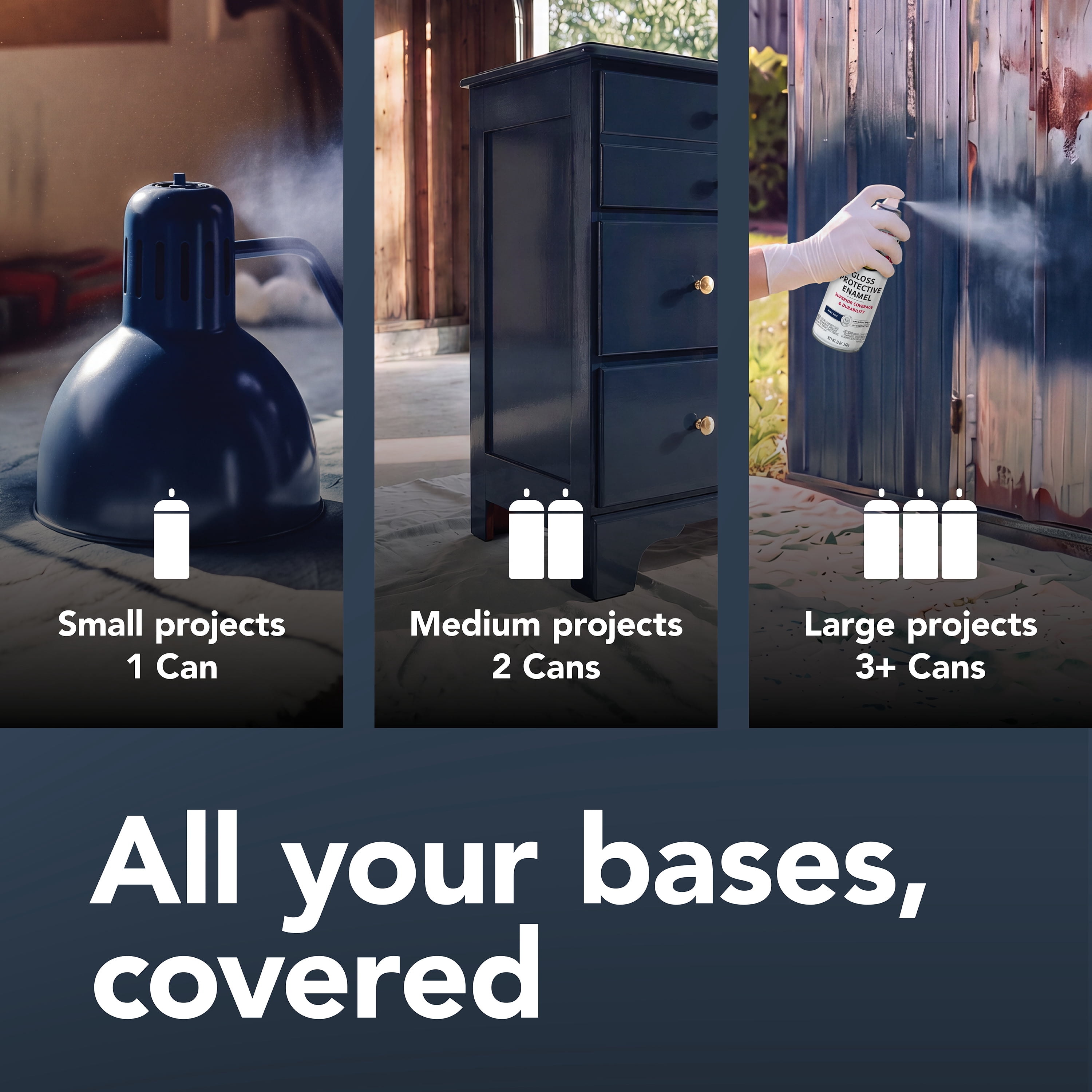 (6 pack) Navy, Rust-Oleum Stops Rust Protective Enamel Gloss Spray Paint-7723830, 12 oz