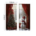 thumbnail image 3 of Oliegs Rideaux Imprimés des Fêtes 2 Rideaux Plats 2D Imprimés Rouges de Noël avec Flocons de Neige et Branches pour Chambre Salon Fête des Fêtes, 3 of 4