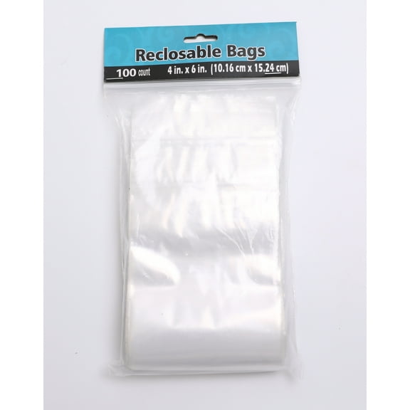 100 Baggies W 4"X6" H Small Reclosable Seal Clear Plastic Poly Bag