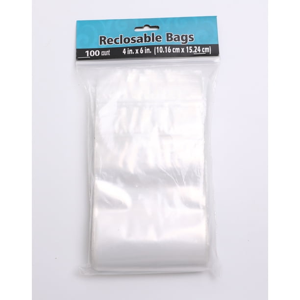 100 Baggies W 4"X6" H Small Reclosable Seal Clear Plastic Poly Bag