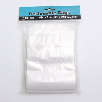 Non-brand 100 Baggies W 4"X6" H Small Reclosable Seal Clear Plastic Poly Bag