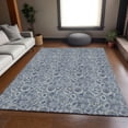 thumbnail image 5 of HomeRoots 655036 10 x 14 ft. Blue & Gray Floral Transitional Washable Machine Made Rectangle Area Rug with UV Protection, 5 of 8