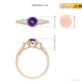 thumbnail image 4 of ANGARA Natural 0.45 Ct. Amethyst with Diamond Classic Ring in 14K Rose Gold for Women (Ring Size: 8), 4 of 9