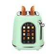 thumbnail image 3 of Mecity Smart Touch Screen Toaster 2 Slice, Retro Wide Slot Stainless Steel Toaster with 6 Browning Levels, Reheat & Defrost, for Bagel, Toast, Bread, Removable Crumb Tray, Green, 3 of 9